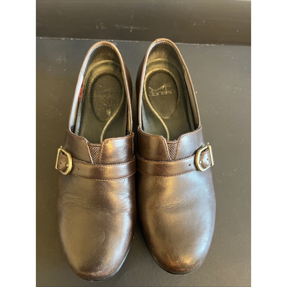 Dansko Jane Clog, brown leather slip on shoe, size 38 (7.5-8 US) - Picture 3 of 7